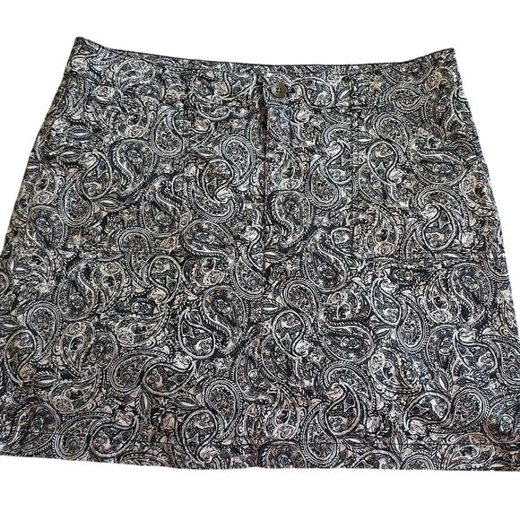 Womens Sz 16 Stretch Skort Pickleball Tennis Golf Errands Pockets Paisley Print - Picture 1 of 11